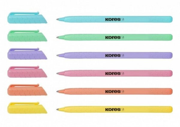 K0 Pen Pastel, soft povrch, trojhranné tělo, extra jemný inkoust - modrý, šíře M-1 mm mix pastelových barev 6 ks