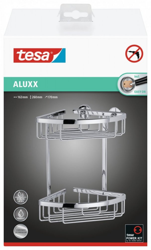 Aluxx Rohový košík dvoupatrový 40205,  260mm x 163mm x 170mm