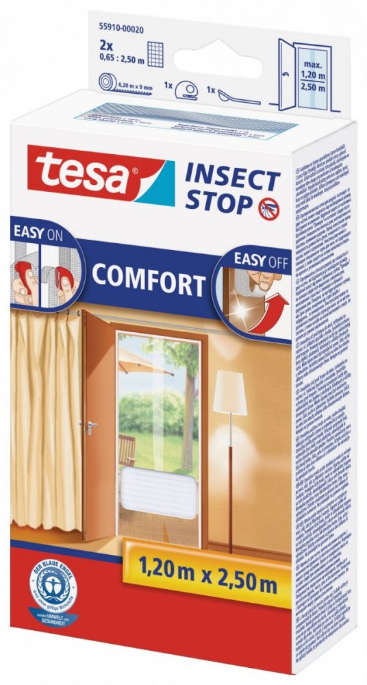 Síť proti hmyzu COMFORT, do dveří, bílá, 2x 0,65m x 2,5m