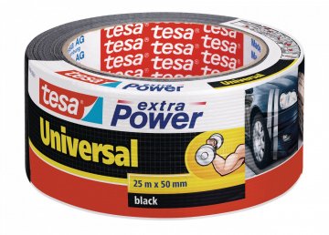 Opravná páska Extra Power Universal, textilní, silně lepivá, černá, 25m x 50mm