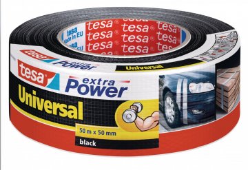 Opravná páska Extra Power Universal, textilní, silně lepivá, černá, 50m x 50mm