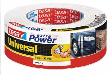 Opravná páska Extra Power Universal, textilní, silně lepivá, bílá, 50m x 50mm